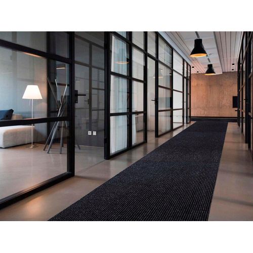 Läufer "MAGNUM, Made in Belgium", grau (anthrazit), B:100cm H:10,5mm L:1.550cm, Polypropylen (PP), PRIMAFLOR-IDEEN IN TEXTIL, Teppiche, Läufer, Schmutzfangläufer, Schmutzfangteppich, Schmutzmatte, rutschhemmend