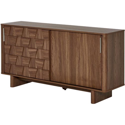 Sideboard JAHNKE "CHESS SB 150", walnuss, Sideboards, B/H/T: 150cm x 76cm x 39,8cm, walnuss, Gummibaum Mango, 2 Stk., Holzwerkstoff, Holzoptik, Sideboard, Sideboard, 2 Schiebetüren, Breite ca. 150 cm, B:150cm H:76cm T:39,8cm