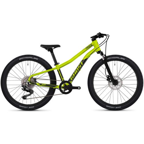 Mountainbike GHOST "Kato 24 Pro" Gr. 30, grün (limette, schwarz), Fahrräder, Kinder, 30cm, 24 Zoll (60,96cm), Mountainbike, für Damen und Herren, Kettenschaltung