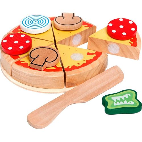 Spiellebensmittel HAPPY PEOPLE "Pizza", bunt, Kaufladensortimente, Kinder, Holz, Spiellebensmittel