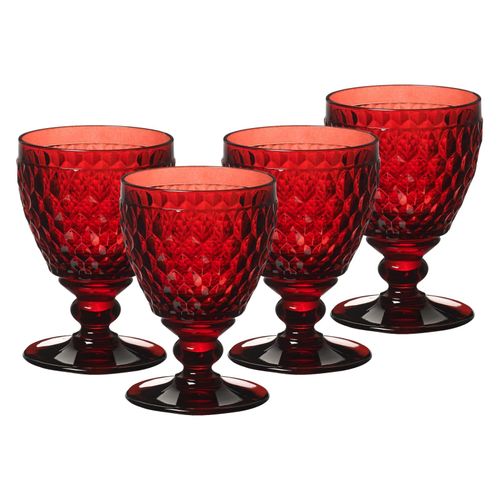 Weißweinglas VILLEROY & BOCH "Weißweingläser Boston Coloured 230 ml 4er Set", rot, Glas, Trinkgefäße, Weißweinglas
