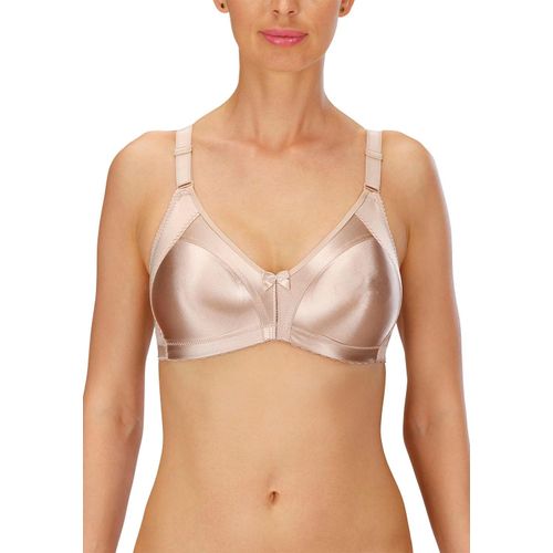 Minimizer-BH NATURANA "Solutions", Damen, Gr. 75, Cup D, beige (light beige), Obermaterial: 93% Polyamid, 7% Elasthan, leicht glänzend, unifarben, BHs Minimizer-BH, Shaping-Effekt, breite Träger, feminin, ohne Bügel, Satin