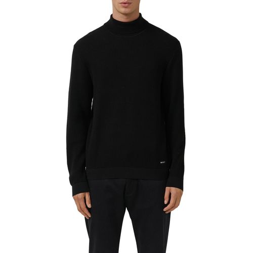 Rollkragenpullover S.OLIVER, Herren, Gr. S, schwarz, Strick, Obermaterial: 100% Baumwolle, unifarben, regular fit normal, ohne Ausschnitt, Rippbündchen, Pullover Rollkragenpullover, mit Rippbündchen
