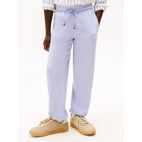 Jogginghose TOMMY HILFIGER "MINI CORP SWEATPANTS", Jungen, Gr. 3 (98), N-Gr, periwinkle dusk, Sweatware, Obermaterial: 80% Baumwolle, 20% Polyester, unifarben, regular fit lang, Hosen Jogginghose, Kinder bis 16 Jahre