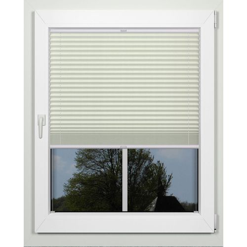 Plissee INDEKO "simple", grau (grau, weiß), B:71cm H:170cm, Obermaterial: 94% Polyester, 6% sonstige Fasern, Plissees, Plissee, nach Maß