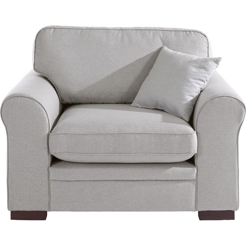 Sessel HOME AFFAIRE "Broughton", blau (eis), B:128cm H:93cm T:95cm, 100% Polyester, Sessel, Sessel, weiche Polsterung, passend zur Serie "Broughton", in 3 Bezugsarten