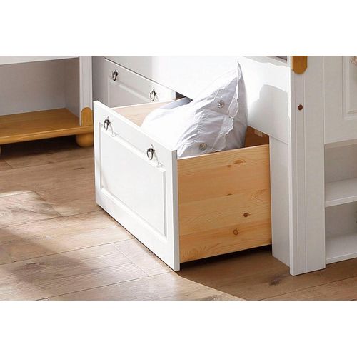 Schubkasten OTTO HOME "Tessin", weiß, B:69cm H:29cm T:64cm, Massivholz, Schubladen, Schubkasten, Bettschubladen auf Rollen, passend für das OTTO HOME Bett Tessin