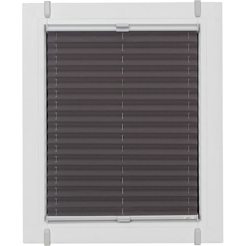 Plissee SUNLINES "One Size Style Crepe", grau (anthrazit, grau, grau), B:90cm H:100cm, Obermaterial: 85% Polyester, 15% sonstige Fasern, Plissees, Plissee, Zubehörfarbe grau, zum Klemmen