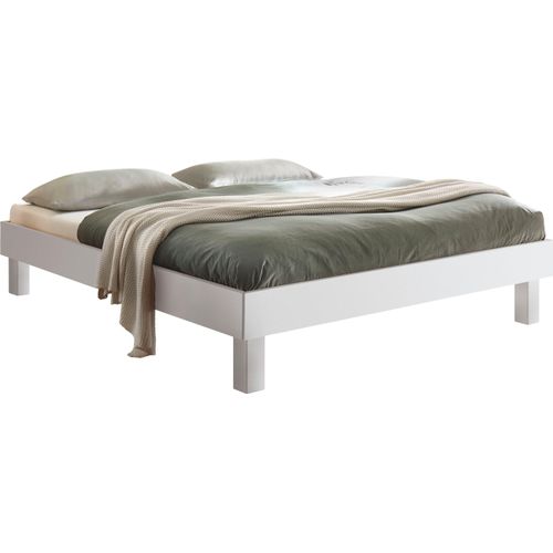 Holzbett HASENA "Rapallo", weiß (weiß deckend, lackiert), B:166cm H:36cm L:205cm, MDF, Betten, Holzbett, Fußhöhe 20 cm