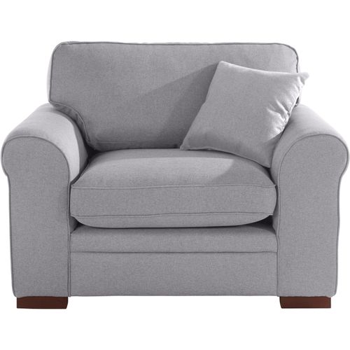 Sessel HOME AFFAIRE "Broughton", silber, B:128cm H:93cm T:95cm, 100% Polyester, Sessel, Sessel, weiche Polsterung, passend zur Serie "Broughton", in 3 Bezugsarten