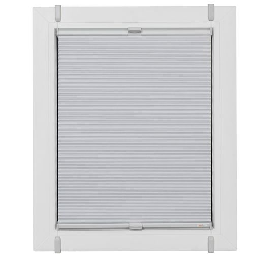 Wabenplissee SUNLINES "One Size Style Honeycomb VD", weiß (weiß, grau, grau), B:95cm H:130cm, Obermaterial: 85% Polyester, 15% sonstige Fasern, Plissees, Wabenplissee, Zubehörfarbe grau, zum Klemmen