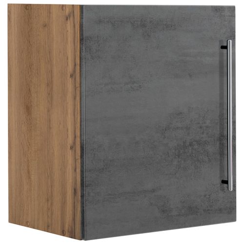 Hängeschrank KOCHSTATION "KS-Samos", grau (beton oxid, wotaneichefarben), B:50cm H:57cm T:34cm, Schränke, Hängeschrank, 50 cm breit