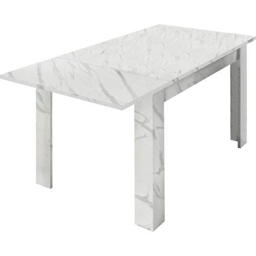 Esstisch HOME AFFAIRE "Carrara", weiß (weiß marmor, optik, weiß marmor, optik, weiß marmor, optik), B:137cm H:79cm T:90cm, Tische, Esstisch, Breite 137-185 cm, inkl. Ansteckplatte