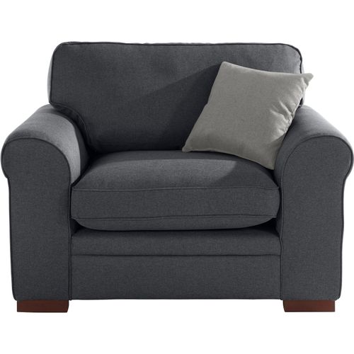 Sessel HOME AFFAIRE "Broughton", grau, B:128cm H:93cm T:95cm, 100% Polyester, Sessel, Sessel, weiche Polsterung, passend zur Serie "Broughton", in 3 Bezugsarten
