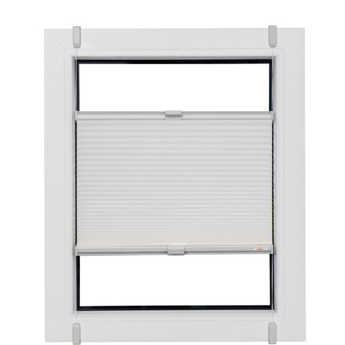 Wabenplissee SUNLINES "One Size Style Honeycomb TL", weiß (weiß, grau, grau), B:100cm H:130cm, Obermaterial: 85% Polyester, 15% sonstige Fasern, Plissees, Wabenplissee, Zubehörfarbe grau, zum Klemmen