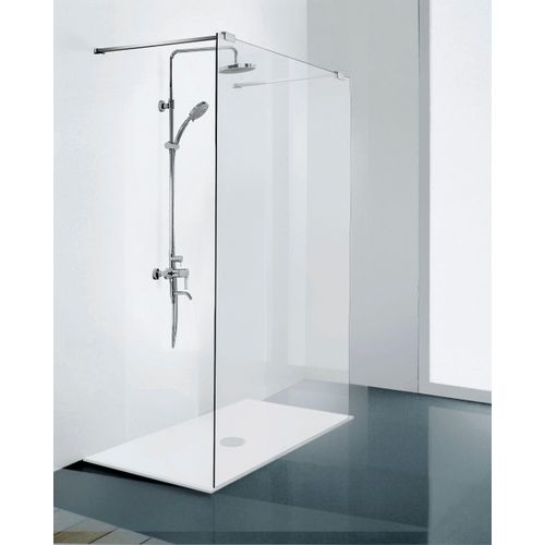 Walk-in-Dusche SANOTECHNIK "Freedom I", grau (weiß, neutral), B:117cm H:195cm, Duschwände, Walk-in-Dusche