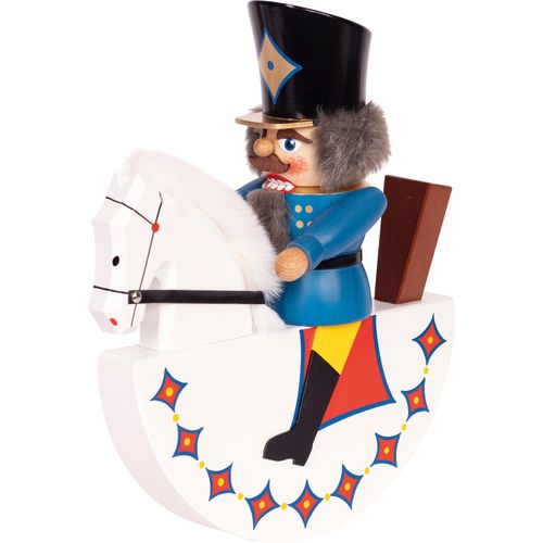 Nussknacker SAICO ORIGINAL "Reiterlein", blau, B:25cm H:29cm L:11cm, Buchenholz, Nussknacker, Nussknacker, BxHxT: 25x29x11 cm