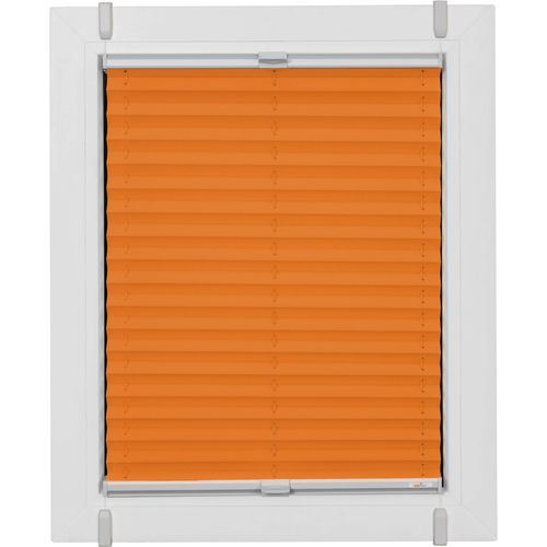 Plissee SUNLINES "One Size Style Crepe", orange (orange, grau, grau), B:110cm H:210cm, Obermaterial: 85% Polyester, 15% sonstige Fasern, Plissees, Plissee, Zubehörfarbe grau, zum Klemmen