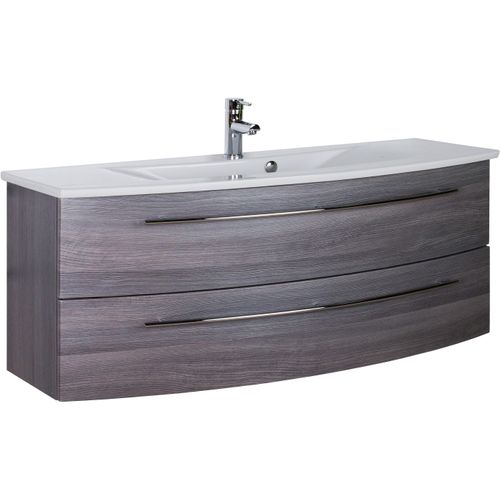 Waschtisch SAPHIR "3040", grau (kastanie graphit, kastanie graphit), B:121cm H:90cm T:51cm, Waschtische, Waschtisch, Breite 121 cm