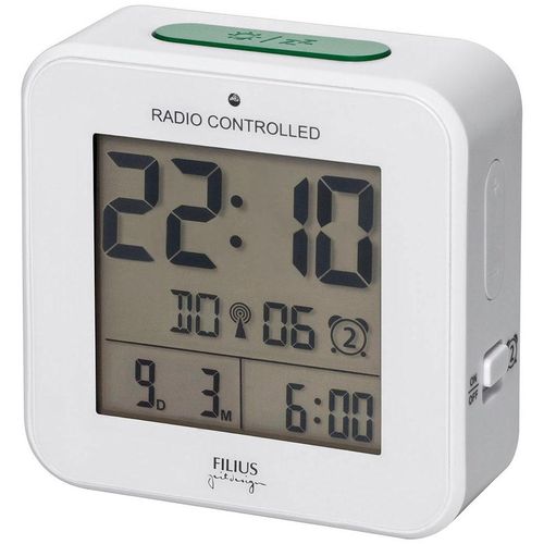 Funkwecker FILIUS ZEITDESIGN, weiß, Wecker, Funkwecker, digital