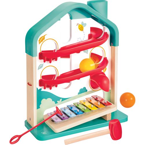 Kugelbahn HAPE "Melodien-Haus", bunt, Kugelbahnen, BabyB:29cm H:35cm T:17cm, Holz, Kunststoff, Kugelbahn, B:29cm H:35cm T:17cm