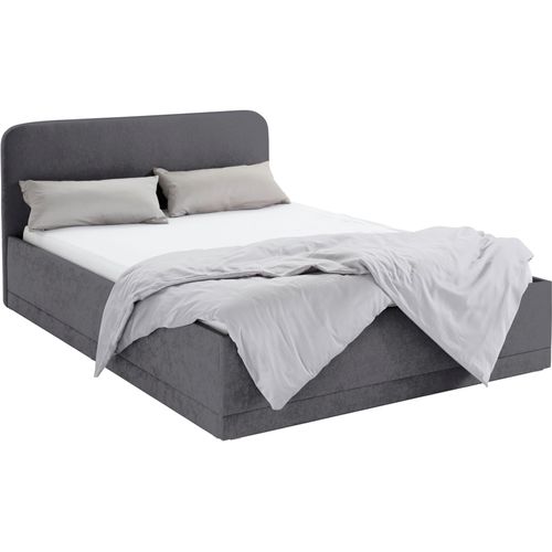 Polsterbett, grau (anthrazit), B:150cm L:210cm, Bezug Bett: wahlweise Microfaser (100% Polyester), Strukturstoff (77% Polyester, 23% Viskose) oder Kunstleder;Bonnell-Federkernmatratze: Mischgewebe (51% Polyprophlen, 39% Polyester, 10% Baumwolle);Kaltschaummatratze: Frottee (100% Polyester), Bezug abnehm- und waschbar bis 60C, WESTFALIA SCHLAFKOMFORT, Betten, Polsterbett, inkl. Bettkasten bei Ausfü