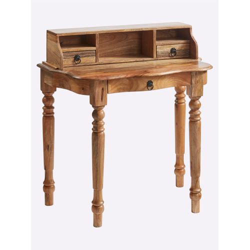 Schreibtisch HEINE HOME, beige (natur), B:85cm H:90cm T:50cm, Tische, Schreibtisch