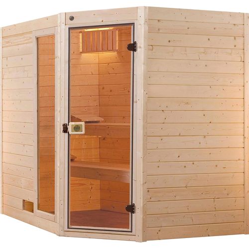 Sauna WEKA "Valida", beige (natur), Saunaofen, integrierte Steuerung, 9 kW, Saunen, Sauna, 9 kW-Ofen mit integrierter Steuerung