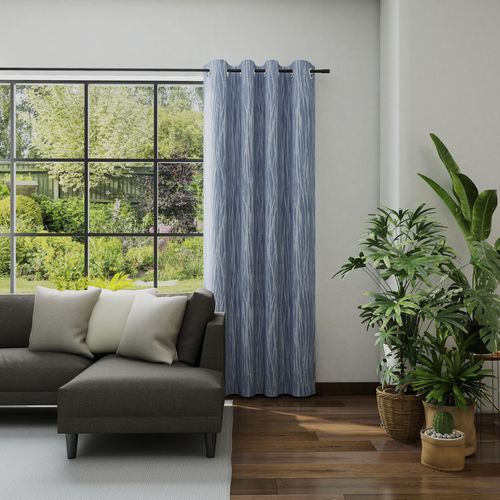 Vorhang NEUTEX FOR YOU "David Eco" Gr. 1, blau (jeansblau), B:144cm H:245cm, Baumwolle, Polyester, Gardinen, Vorhang