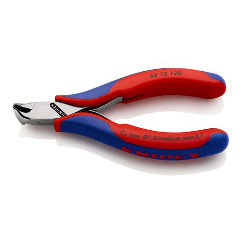 KNIPEX 62 12 120 Elektronik-Schrägschneider mit Mehrkomponenten-Hüllen 120 mm)