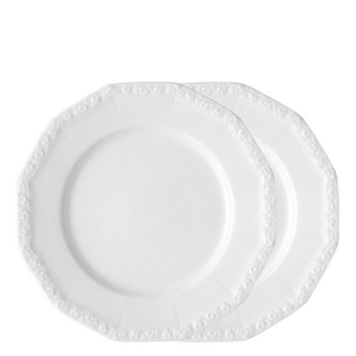 Rosenthal Speisetellerset Maria - Weiss, Weiß, Keramik, 2-teilig, 28x4.3x29 cm, Essen & Trinken, Geschirr, Teller, Speiseteller