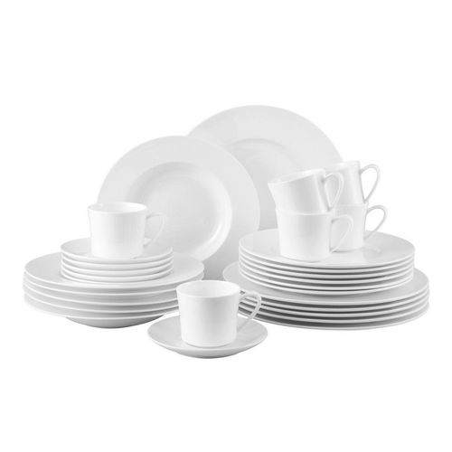 Rosenthal Kombiservice Jade, Weiß, Keramik, 30-teilig, 200 ml,200 ml, 35x35x33 cm, DIN EN ISO 14001, DIN EN ISO 9001, hitzebeständig, Essen & Trinken, Geschirr, Geschirr-Sets, Kombiservice