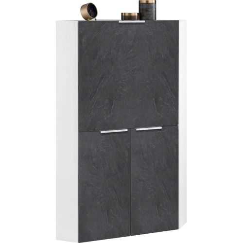 Sekretär HOME AFFAIRE "Dalia, Sekretär", grau (schiefer), B:90cm H:140cm T:56cm, Sekretäre, Sekretär, Eckschreibtisch mit Stauraum, Breite 90 cm, Made in Italy