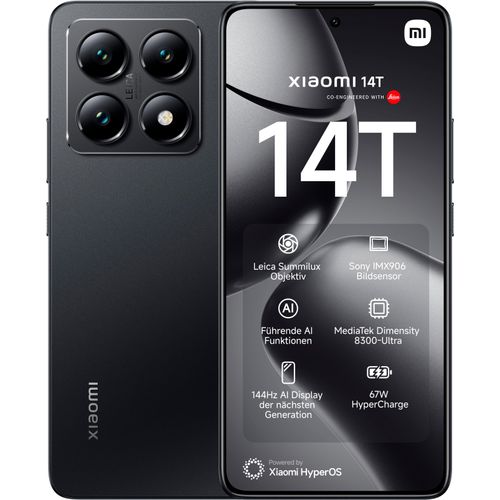 XIAOMI Smartphone "Xiaomi 14T 256GB", schwarz (titan schwarz), 256 GB, Mobiltelefone