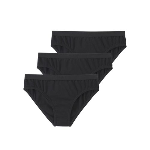 Slip BENCH., Mädchen, Gr. 122/128, 3 Stk., schwarz, Jersey, Obermaterial: 92% Baumwolle, 8% Elasthan (LYCRA), unifarben, Unterhosen Slip, mit weichem Webbund und Bench Schriftzug