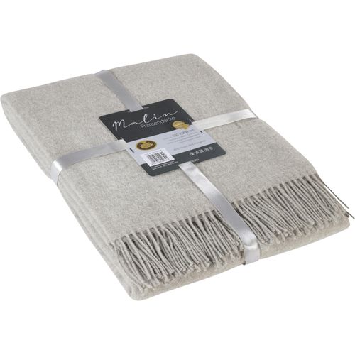 Wolldecke GÖZZE "Fransendecke Malin Uni", silber, B:150cm L:200cm, Mischgewebe, Wohndecken, Wolldecke, mit Fransen