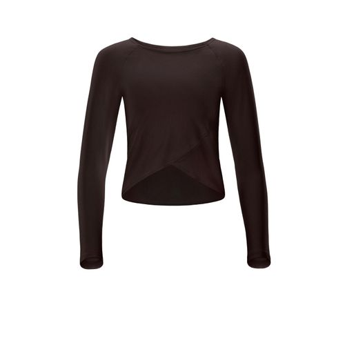 Langarmshirt WINSHAPE "Cropped Functional Light and Soft", Damen, Gr. S, espresso, 85% Polyester, 15% Elasthan, Rundhals, Shirts Langarmshirt, Overlap-Applikation
