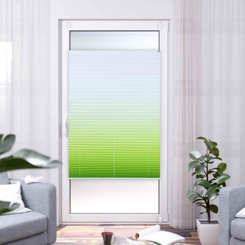 Plissee K-HOME "Farbverlauf Sunrise", grün, weiß, B:100cm H:210cm, Obermaterial: 100% Polyester, Plissees, Plissee