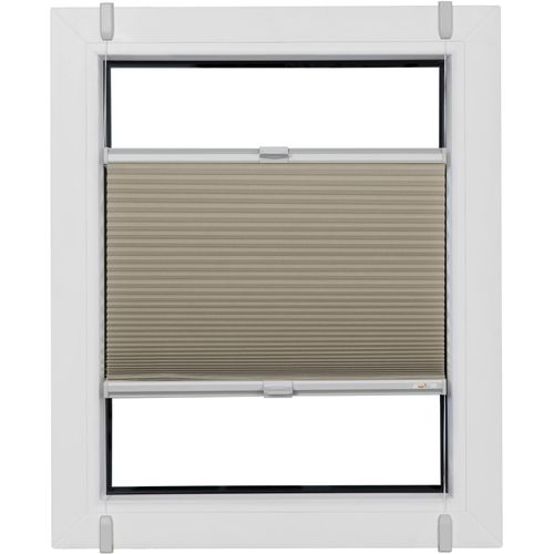 Wabenplissee SUNLINES "One Size Style Honeycomb TL", beige (sand, grau, grau), B:105cm H:190cm, Obermaterial: 85% Polyester, 15% sonstige Fasern, Plissees, Wabenplissee, Zubehörfarbe grau, zum Klemmen