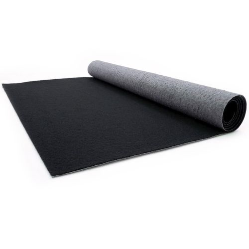 Läufer "PODIUM, Made in Belgium", schwarz, B:200cm H:2,6mm L:300cm, Polypropylen (PP), PRIMAFLOR-IDEEN IN TEXTIL, Teppiche, Läufer, Breite 200 cm, Nadelfilz, Uni-Farben, ideal für Veranstaltungen