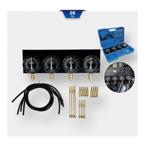 Brilliant Tools Synchron-Vergaser-Testgerät, mit 4 Synchronuhren, 26-tlg (BT581200)