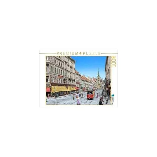 CALVENDO Puzzle Wien - Mariahilferstraße 1908 (Koloration aus Schwarzweißfotografie) 1000 Teile Lege-Größe 64x48cm Foto-Puzzle für glückliche Stunde