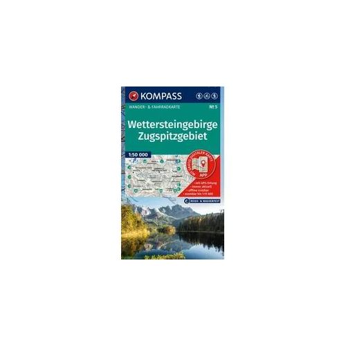 KOMPASS Wanderkarte 5 Wettersteingebirge, Zugspitzgebiet 1:50.000