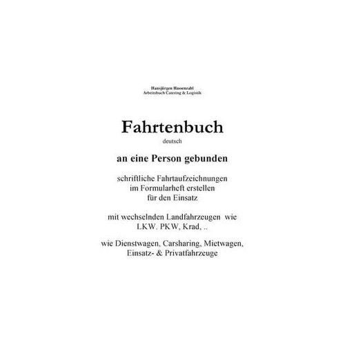 KFZ Fahrtenbuch & Fahrtaufzeichnung Carsharing/Mietwagen