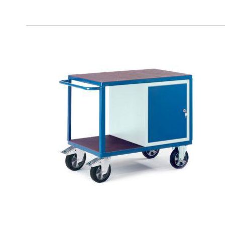 Schwerlast-Werkstattwagen mit Stahlschrank, 1000 x 700 mm, Tragkraft 1000 kg