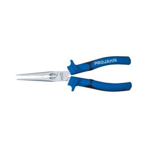 Flachrundzange PROJAHN, DIN ISO 5745, Stahl, ergonom. 2K-Griff, mit Schneide- und Brennerloch