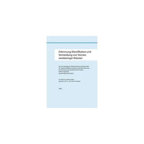 Erkennung, Klassifikation und Vermeidung von Stürzen zweibeiniger Roboter