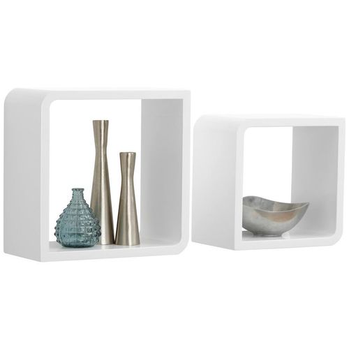 Xora Wandregalset, Weiß, Holzwerkstoff, 2-teilig, 23-28x23-28x15 cm, Bsci, Küchen, Küchenmöbel, Küchenregale