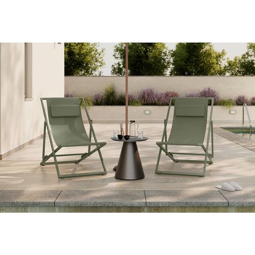 Ambia Garden Sonnenliege, Hellgrün, Metall, Textil, Füllung: Schaumstoff, 104x76x93 cm, Gartenmöbel, Gartenliegen