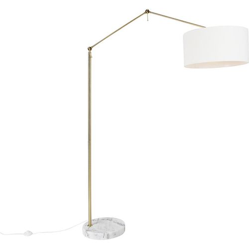 Moderne Stehleuchte Gold mit Schirm Weiß 50 cm Verstellbar Herausgeber